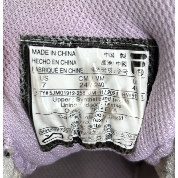 Fila Womens Athletic Trail Running Shoes Size 7 White Mesh Black Synthetic Upper - Picture 7 of 8